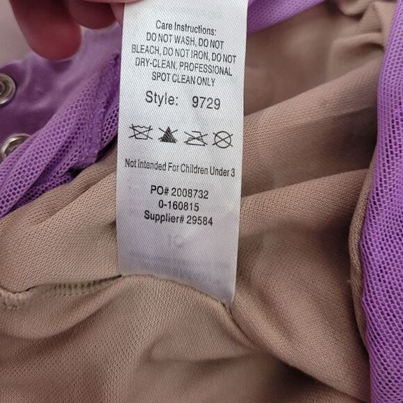 WEISSMAN purple sequin tutu one piece costume with‎ tie tap jazz IC 7/8 - Picture 7 of 11